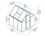 Palram-Canopia Mythos 6' x 6' Greenhouse-Silver-HG5006-1B-Garage Giant 