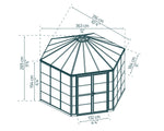 Palram-Canopia Oasis Hex 12' Greenhouse - Gray-HG6005-Garage Giant 