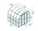 Palram-Canopia Prestige 8' x 8' Greenhouse - Green/Clear-HG7308C-Garage Giant 