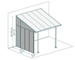 Palram-Canopia Feria 10' Patio Cover Sidewall Kit - Gray-HG9206-Garage Giant 