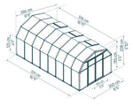 Palram-Canopia Hobby Gardener 8' x 16' Greenhouse - Green-HG7116-Garage Giant 
