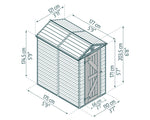 Palram-Canopia SkyLight 4' x 6' Shed - Tan-HG9604T-Garage Giant 