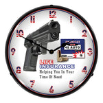 Collectable Sign and Clock Gun Insurance Backlit Wall Clock-RE1207385-Garage Giant 