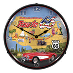 Collectable Sign and Clock Route 66 USA Backlit Wall Clock-RE1303420-Garage Giant 