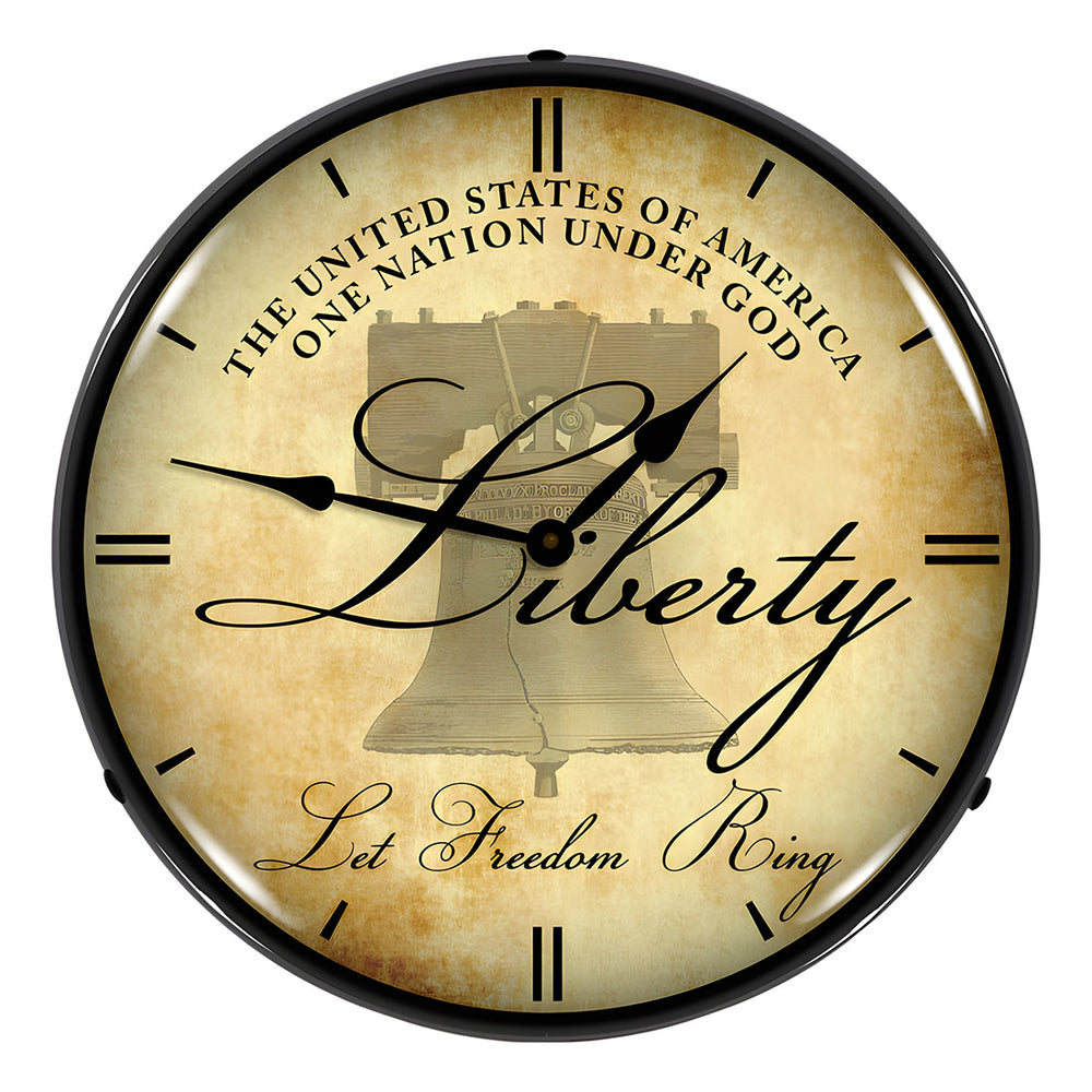 Collectable Sign and Clock Liberty Bell Backlit Wall Clock-RE1312482-Garage Giant