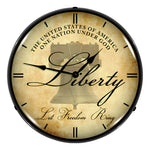 Collectable Sign and Clock Liberty Bell Backlit Wall Clock-RE1312482-Garage Giant 