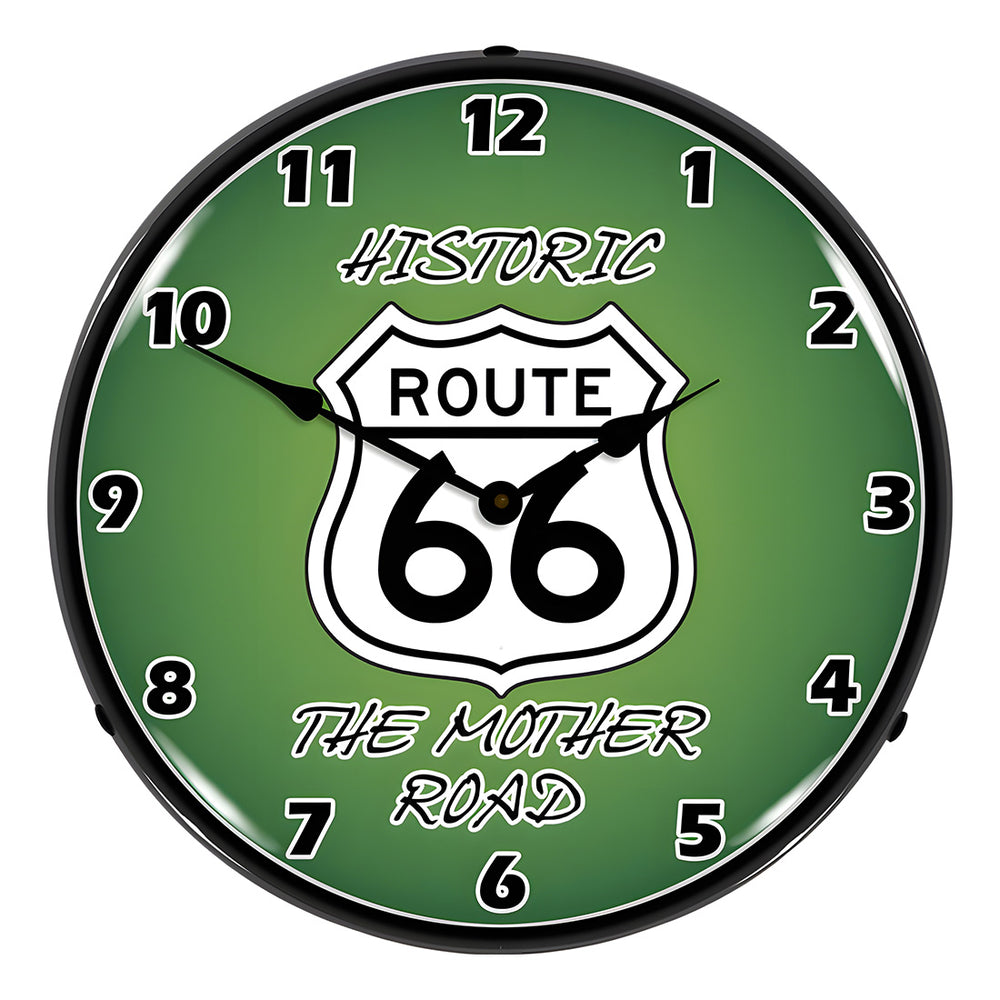 Collectable Sign and Clock Route 66 The Mother Road Backlit Wall Clock-RE1405513-Garage Giant