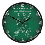 Collectable Sign and Clock 1910 Golf Club Patent Blueprint Backlit Wall Clock-RE1508615-Garage Giant 