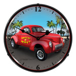 Collectable Sign and Clock Willys Gasser Backlit Wall Clock-RE904206-Garage Giant 