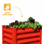 Absco The Organic Garden Co. Hakea 1.8' x 1' x 1.3' Metal Kids Garden Bed - Red 