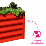 Absco The Organic Garden Co. Hakea 1.8' x 1' x 1.3' Metal Kids Garden Bed - Red 