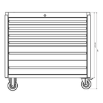 Dragonfire Tools Pro Series 6-Drawer 43.5-Inch Rolling Tool Cabinet (Grey) 