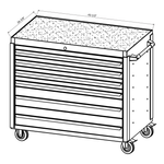 Dragonfire Tools Pro Series 6-Drawer 43.5-Inch Rolling Tool Cabinet (Grey) 