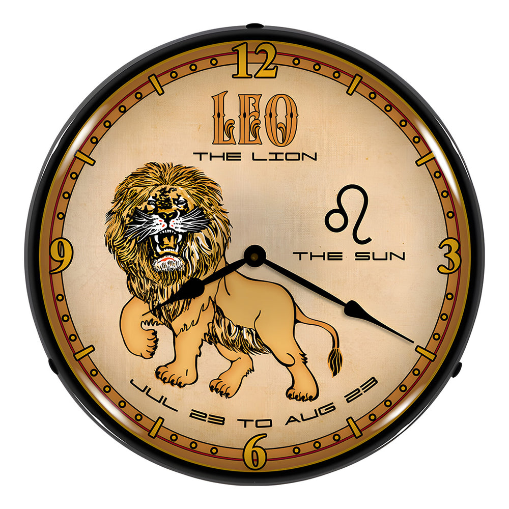 Collectable Sign and Clock Leo Backlit Wall Clock-S21G12091245-Garage Giant