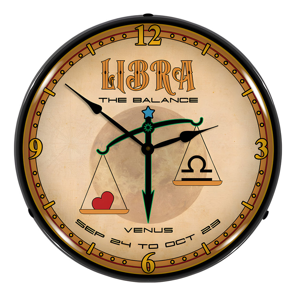 Collectable Sign and Clock Libra Backlit Wall Clock-S21G12091246-Garage Giant