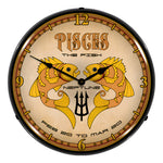 Collectable Sign and Clock Pisces Backlit Wall Clock-S21G12091247-Garage Giant 