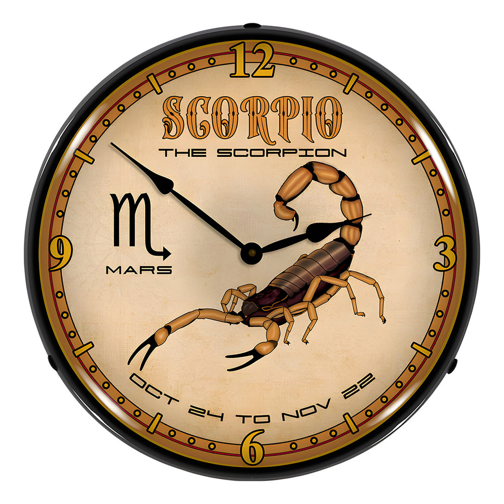 Collectable Sign and Clock Scorpio Backlit Wall Clock-S21G12091249-Garage Giant