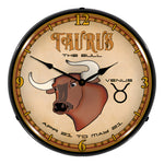 Collectable Sign and Clock Taurus Backlit Wall Clock-S21G12091250-Garage Giant 