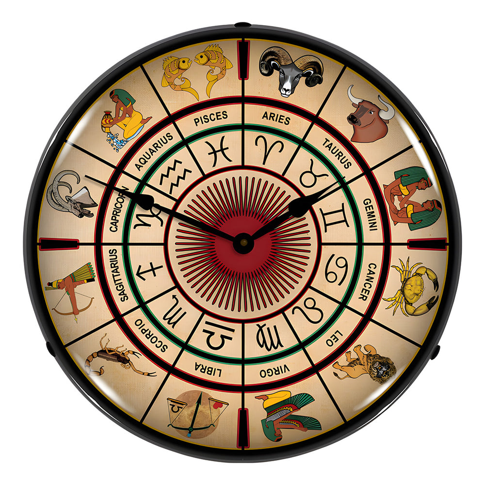 Collectable Sign and Clock Zodiac Chart Backlit Wall Clock-S21G12091252-Garage Giant