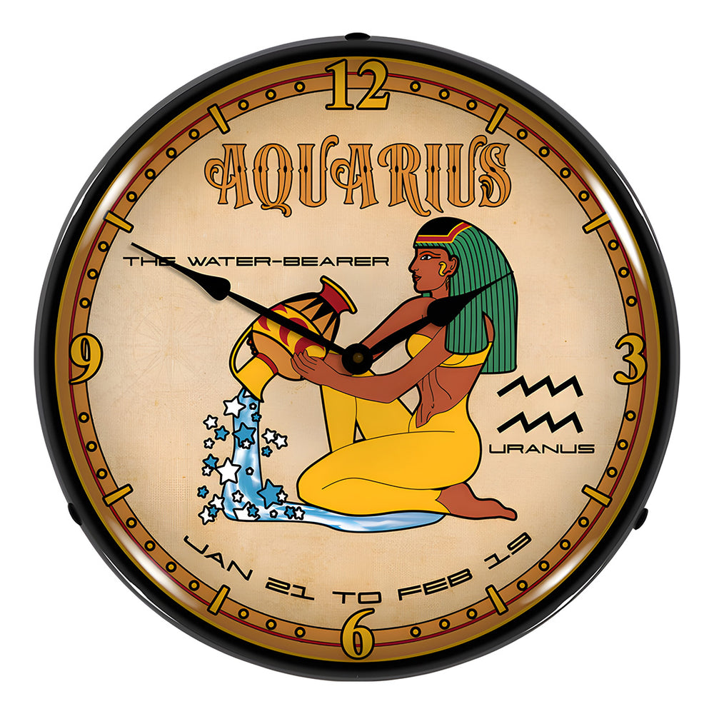 Collectable Sign and Clock Aquarius Backlit Wall Clock