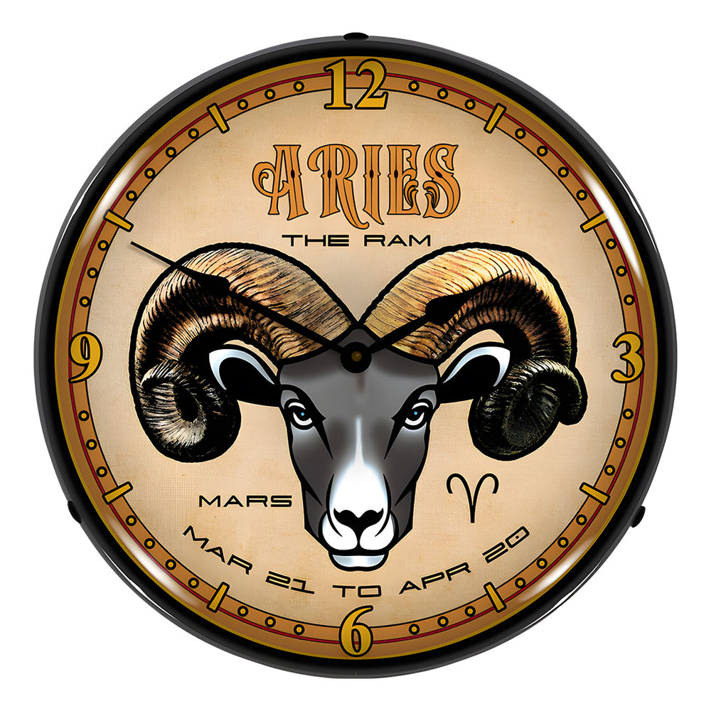 Collectable Sign and Clock Aries Backlit Wall Clock-S21G21091241-Garage Giant
