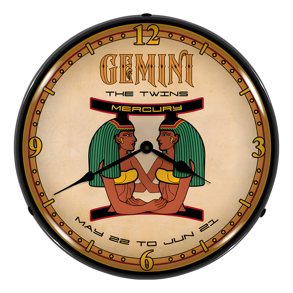 Collectable Sign and Clock Gemini Backlit Wall Clock