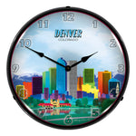 Collectable Sign and Clock Denver Skyline Backlit Wall Clock-S21G22011158-Garage Giant 