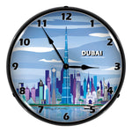 Collectable Sign and Clock Dubai Skyline Backlit Wall Clock-S21G22011160-Garage Giant 