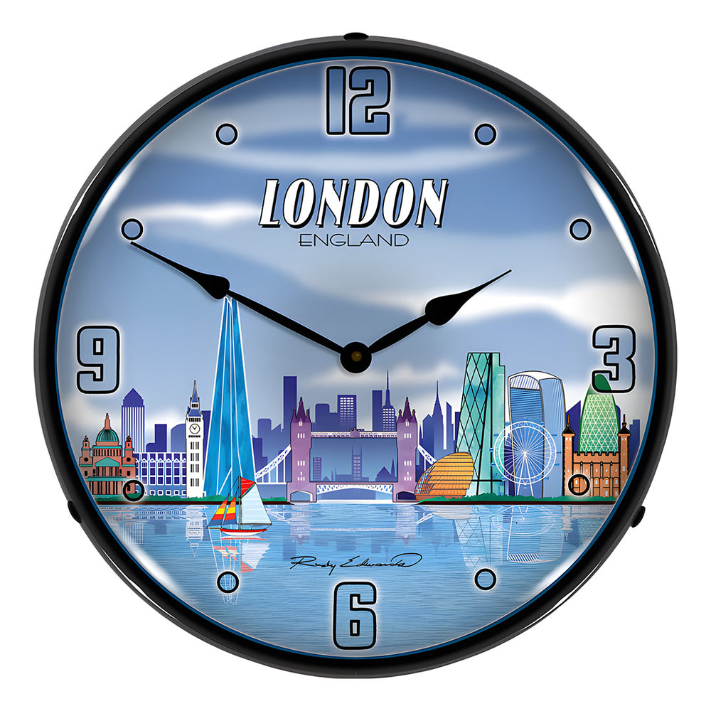 Collectable Sign and Clock London Skyline Backlit Wall Clock-S21G22011161-Garage Giant
