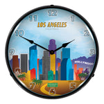 Collectable Sign and Clock Los Angeles Skyline Backlit Wall Clock-S21G22011162-Garage Giant 
