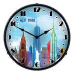 Collectable Sign and Clock New York Skyline Backlit Wall Clock-S21G22011164-Garage Giant 