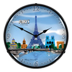 Collectable Sign and Clock Paris Skyline Backlit Wall Clock-S21G22011165-Garage Giant 