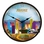 Collectable Sign and Clock Phoenix Skyline Backlit Wall Clock-S21G22011167-Garage Giant 