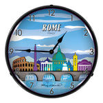 Collectable Sign and Clock Rome Skyline Backlit Wall Clock-S21G22011168-Garage Giant 