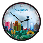 Collectable Sign and Clock San Antonio Skyline Backlit Wall Clock-S21G22011170-Garage Giant 