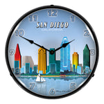 Collectable Sign and Clock San Diego Skyline Backlit Wall Clock-S21G22011171-Garage Giant 