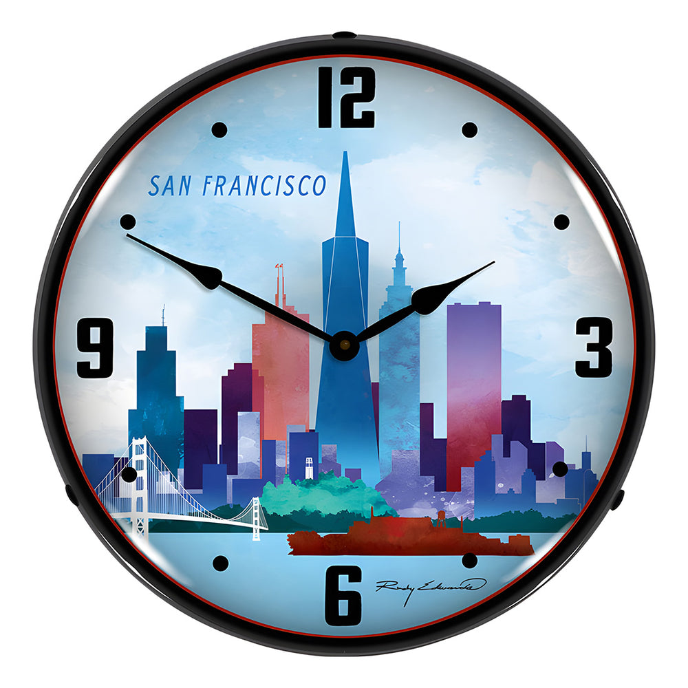 Collectable Sign and Clock San Francisco Skyline Backlit Wall Clock-S21G22011172-Garage Giant