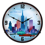 Collectable Sign and Clock San Francisco Skyline Backlit Wall Clock-S21G22011172-Garage Giant 