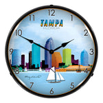 Collectable Sign and Clock Tampa Skyline Backlit Wall Clock-S21G22011175-Garage Giant 
