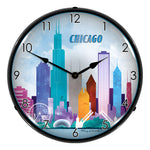 Collectable Sign and Clock Chicago Skyline Backlit Wall Clock-S21G22011256-Garage Giant 
