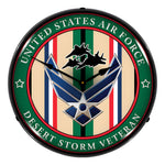 Collectable Sign and Clock Air Force Veteran Operation Desert Storm Backlit Wall Clock-S21G22021257-Garage Giant 