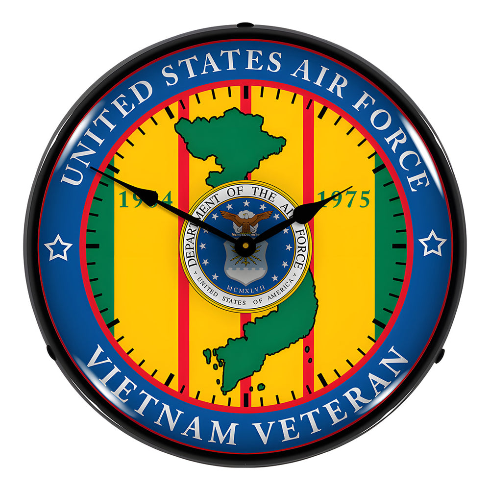 Collectable Sign and Clock Air Force Vietnam Veteran Backlit Wall Clock-S21G22021260-Garage Giant