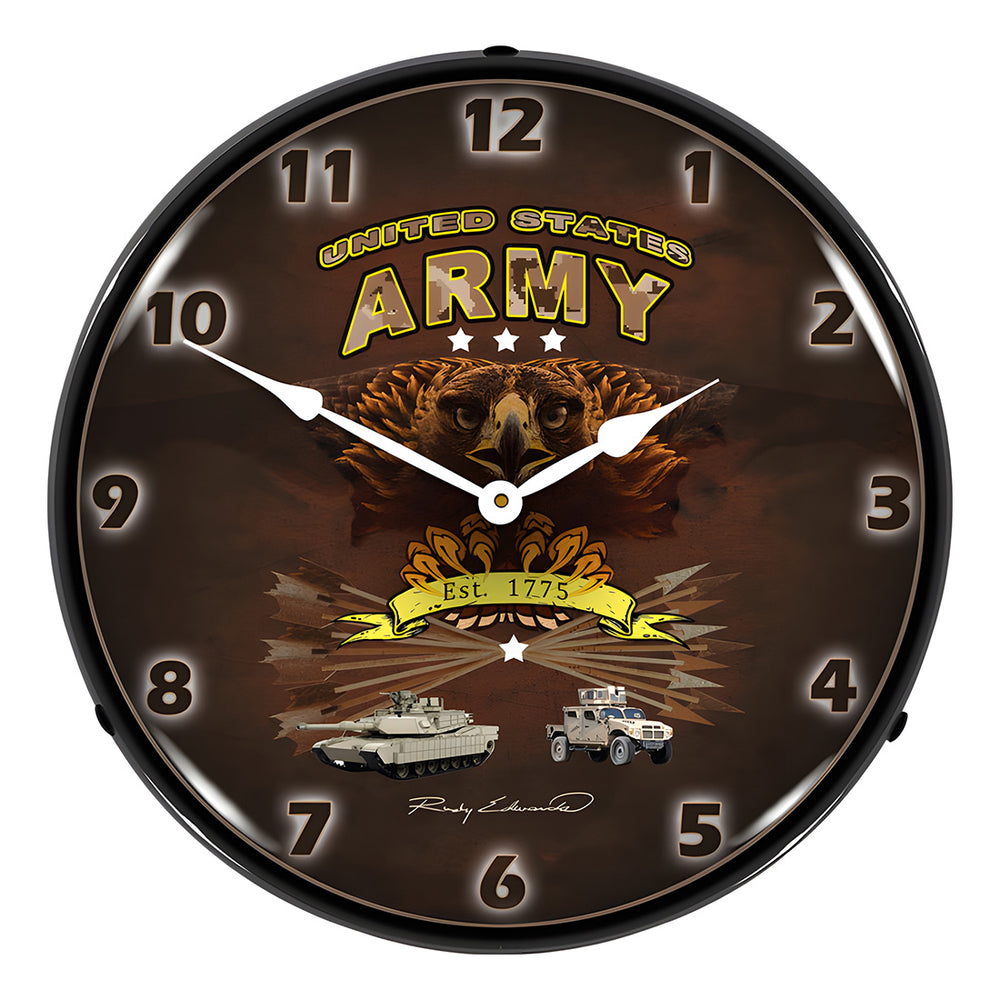 Collectable Sign and Clock Army Eagle Backlit Wall Clock-S21G22021261-Garage Giant
