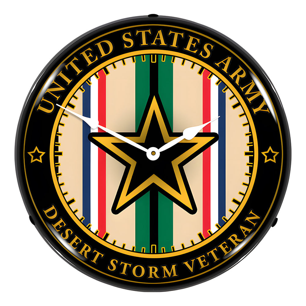 Collectable Sign and Clock Army Veteran Operation Desert Storm Backlit Wall Clock