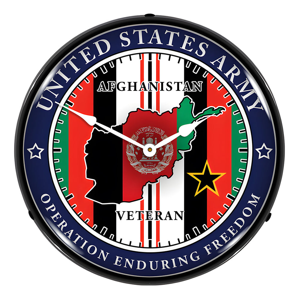 Collectable Sign and Clock Army Veteran Operation Enduring Freedom Backlit Wall Clock