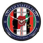 Collectable Sign and Clock Army Veteran Operation Enduring Freedom Backlit Wall Clock-S21G22021263-Garage Giant 