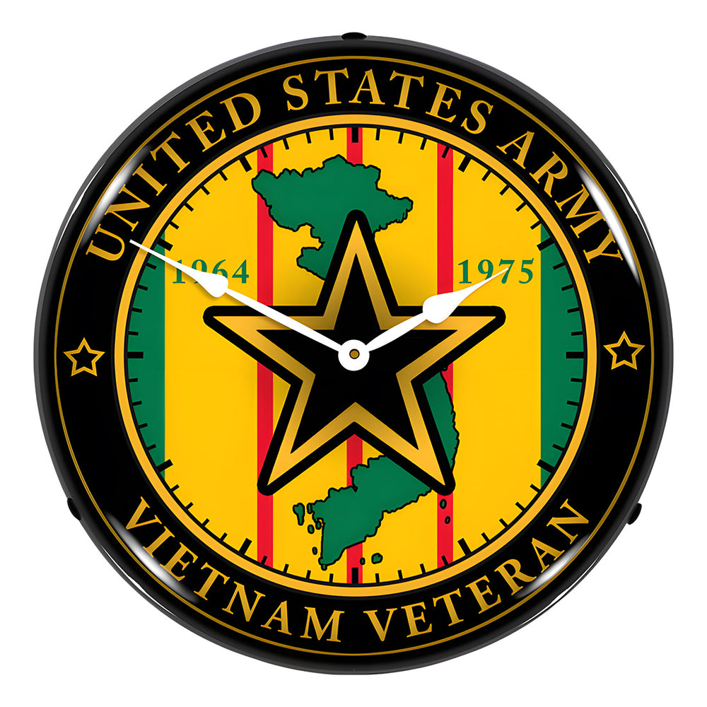 Collectable Sign and Clock Army Vietnam Veteran Backlit Wall Clock-S21G22021265-Garage Giant
