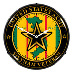 Collectable Sign and Clock Army Vietnam Veteran Backlit Wall Clock-S21G22021265-Garage Giant 
