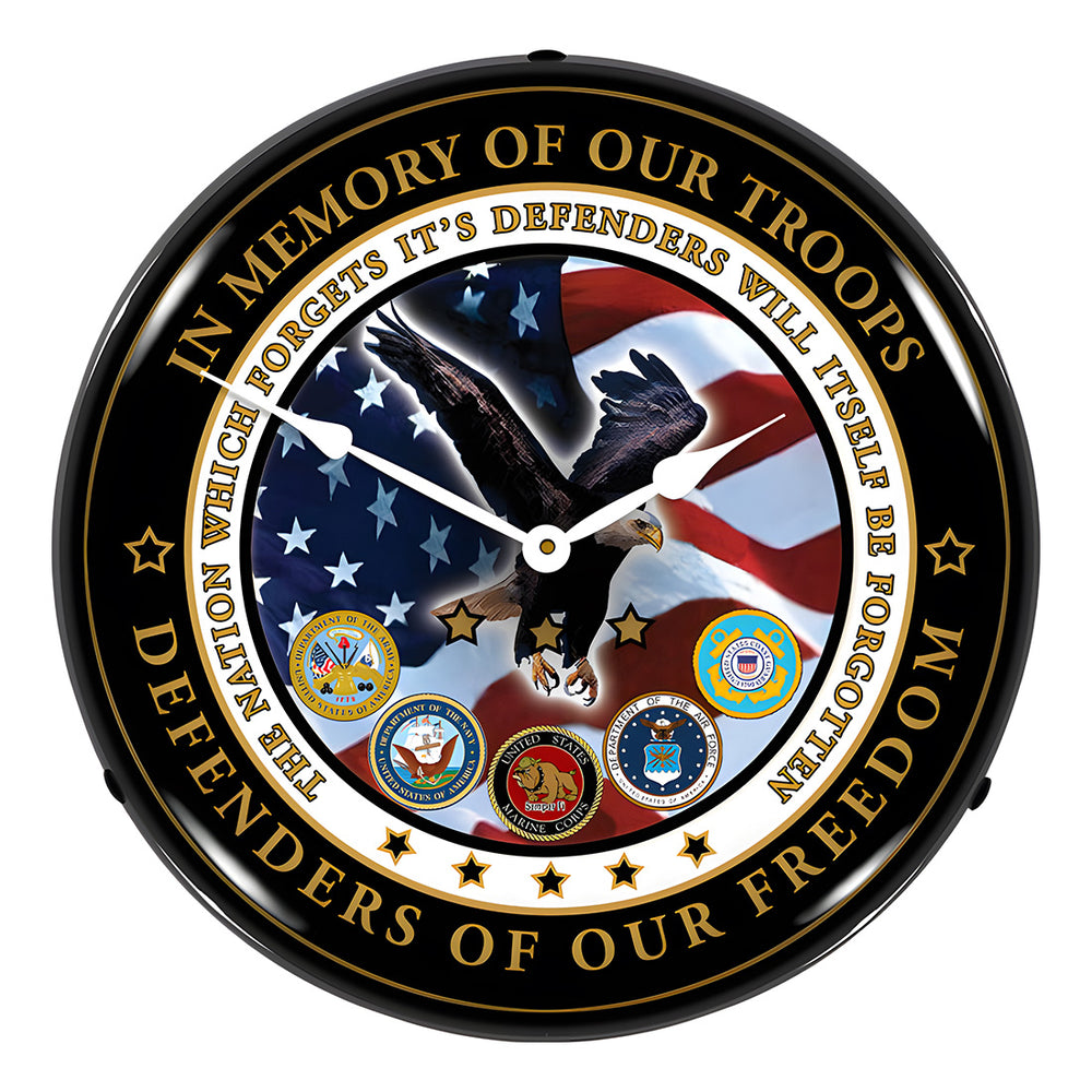 Collectable Sign and Clock Fallen Heroes Backlit Wall Clock-S21G22021267-Garage Giant