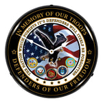Collectable Sign and Clock Fallen Heroes Backlit Wall Clock-S21G22021267-Garage Giant 